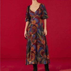 Dotted Macaws Maxi Dress FARM Rio XL